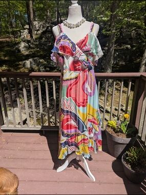 Wallis Multicolor Floral Ruffle Midi Dress
